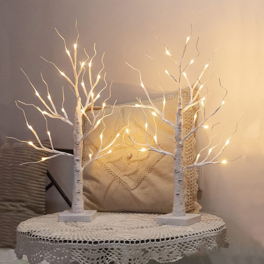 Outdoor Lighting Restaurant - LED Illuminated Birch Tree Light, 24
