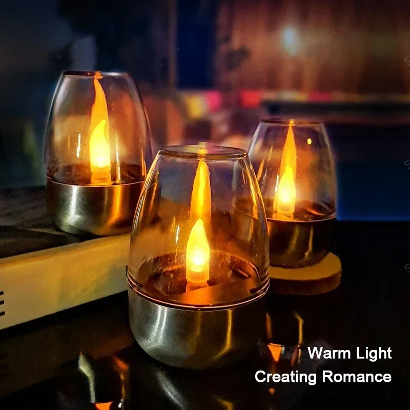 Outdoor Lighting Company - LED Solar Candles Light Flameless Rechargeable