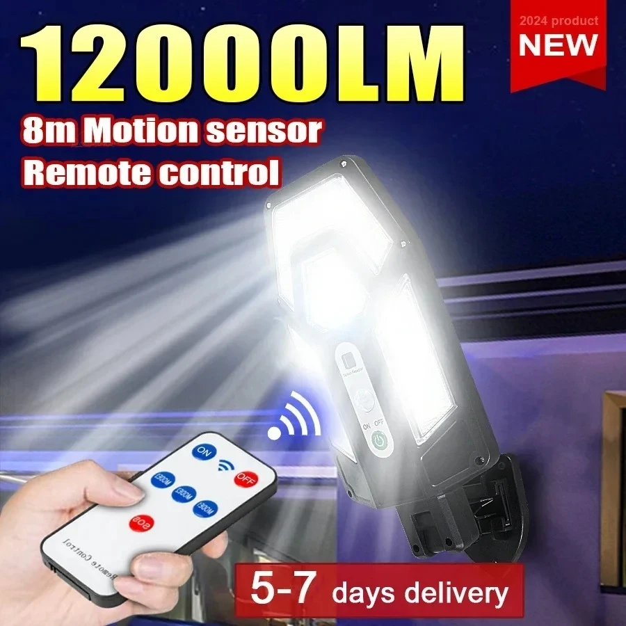 Outdoor Lighting Lux - 12000LM Powerful Solar Wall Lamp with