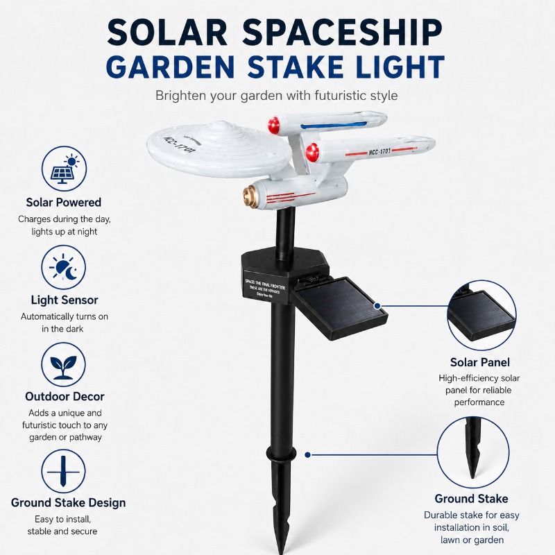 Outdoor Lighting Company - Star Trek USS Enterprise Solar Garden