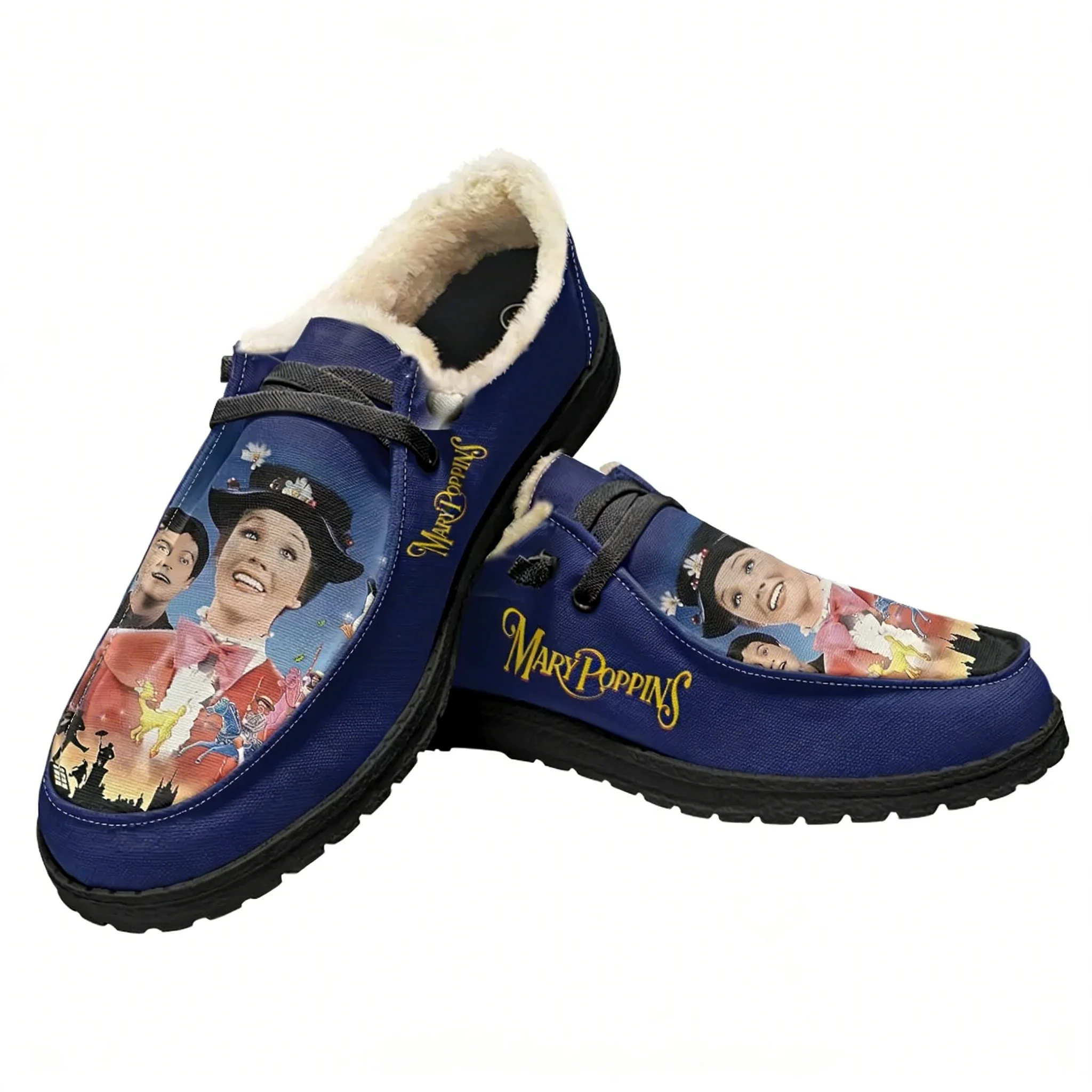 Outdoor Lighting Round - Mary-Poppins Velvet Flat Shoes Mens Womens