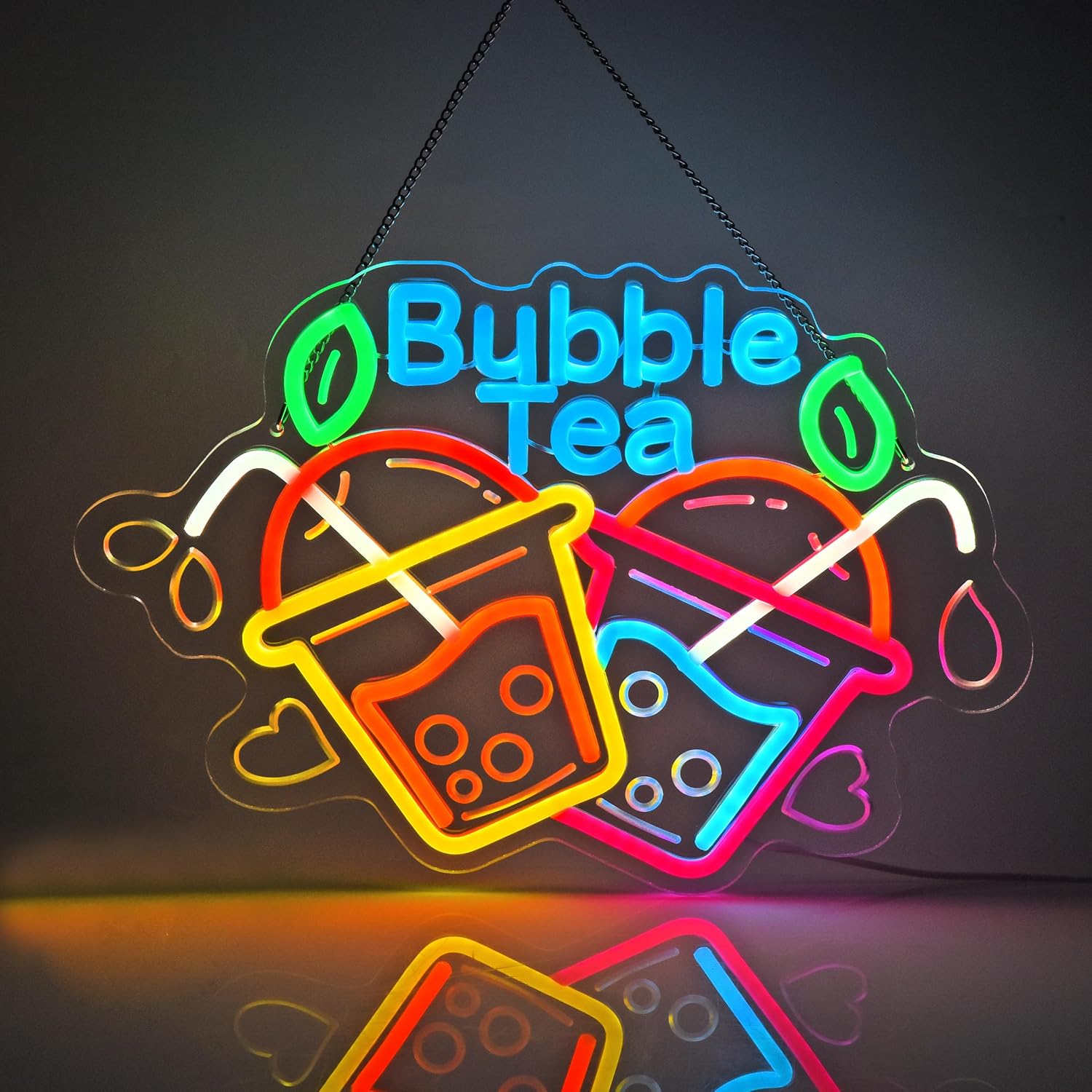 Outdoor Lighting Restaurant - Bubble Tea Neon Sign USB Led