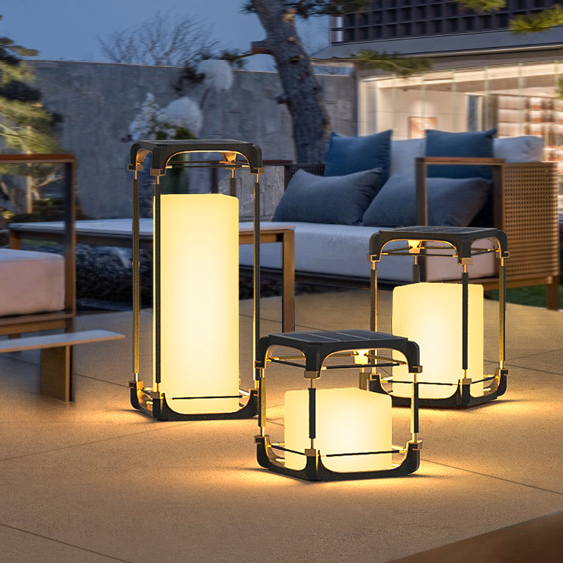 Outdoor Lighting Solar - Luminous Floor Lamp Courtyard Solar LED