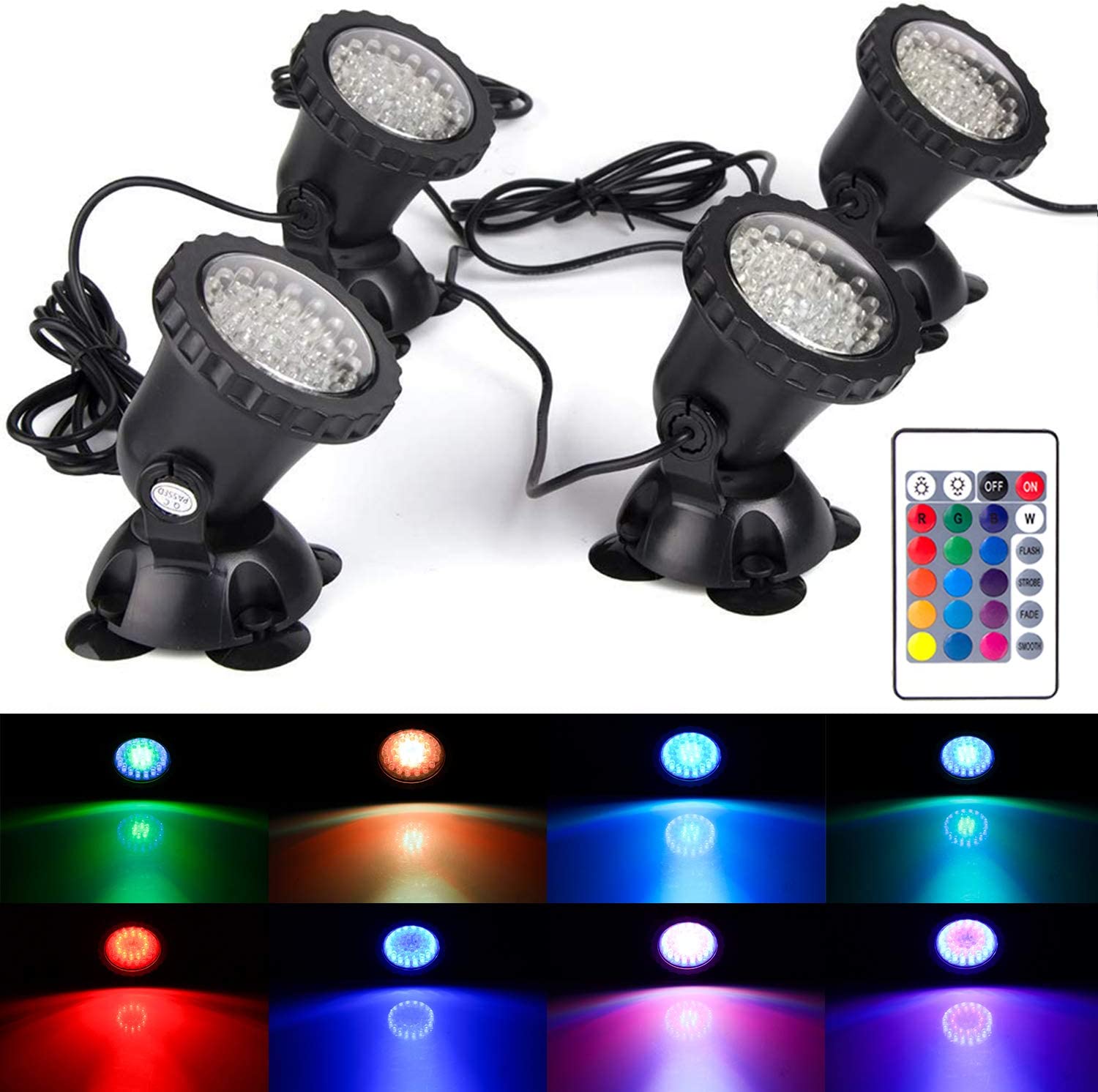 RGB LED Underwater Light IP68  - огляд і ціна Pond Light Submersible