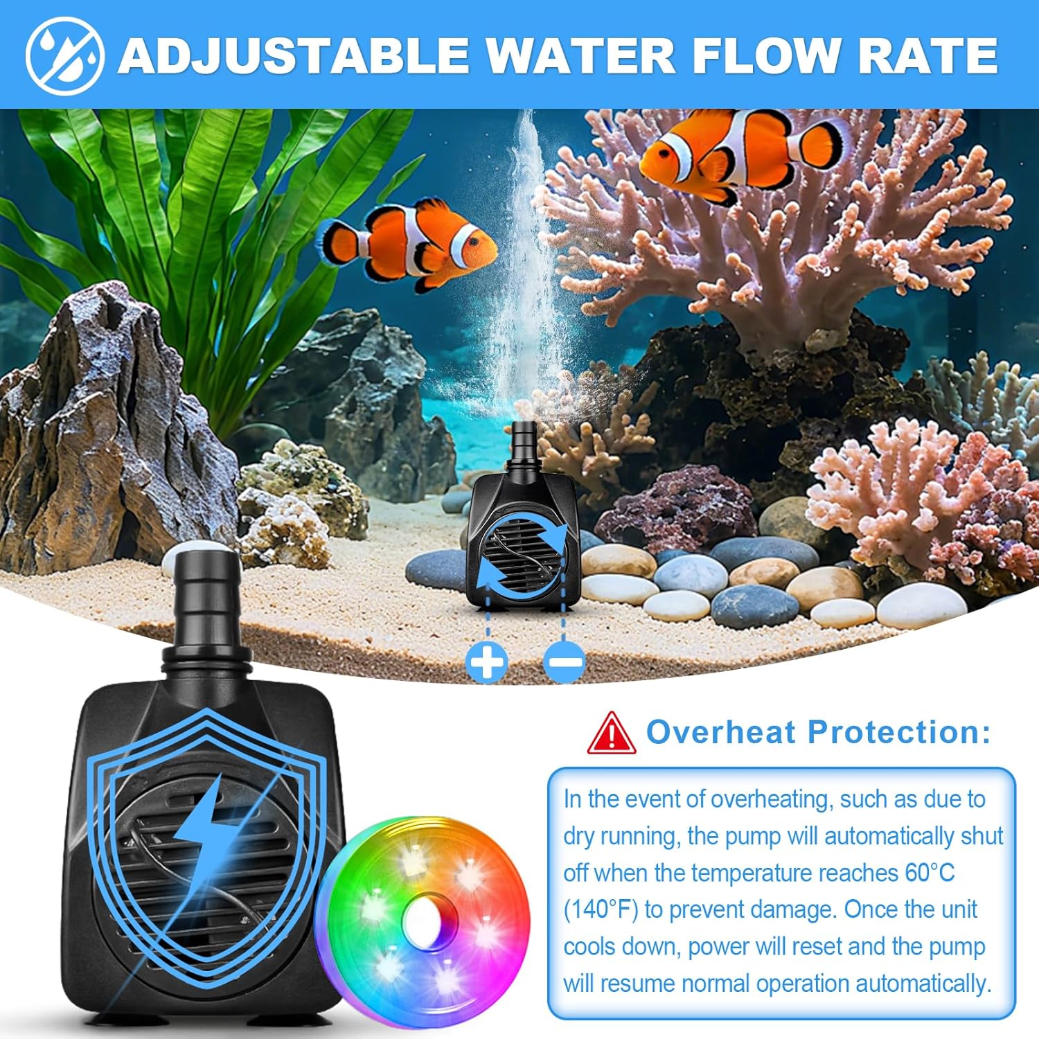210GPH Submersible Water Pump  - огляд і ціна Pond Light Submersible