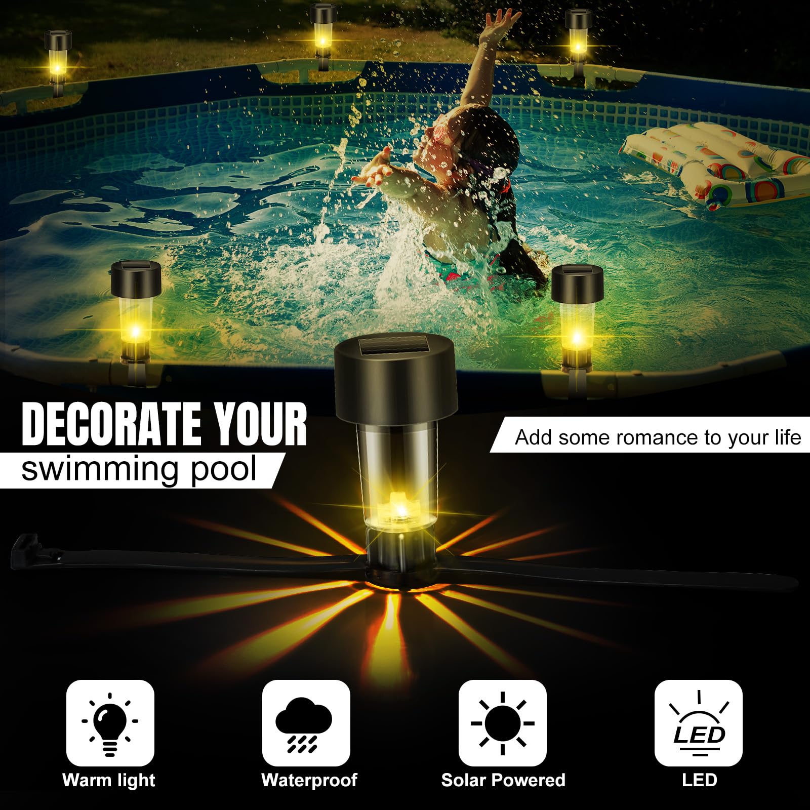 6 Packages Solar Pool Light Fr - огляд і ціна Pond Light Submersible
