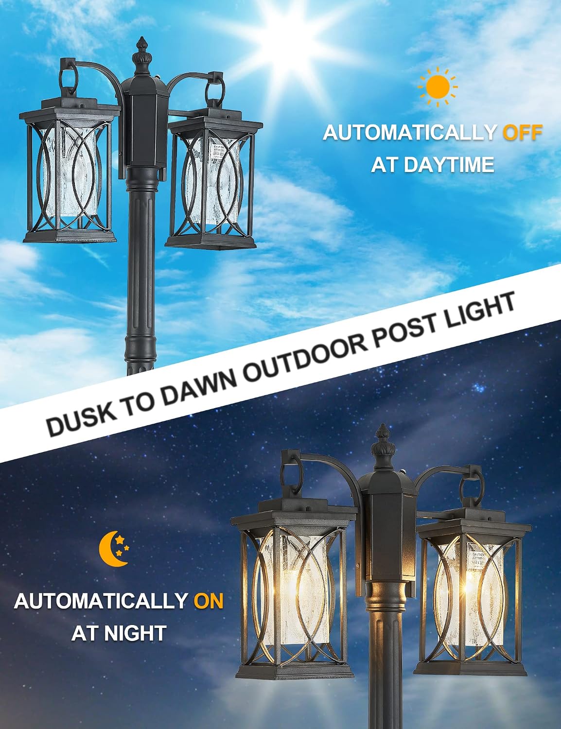 Outdoor Dusk Dawn Lamp Post Mo - огляд і ціна Outdoor Lighting No Outlet