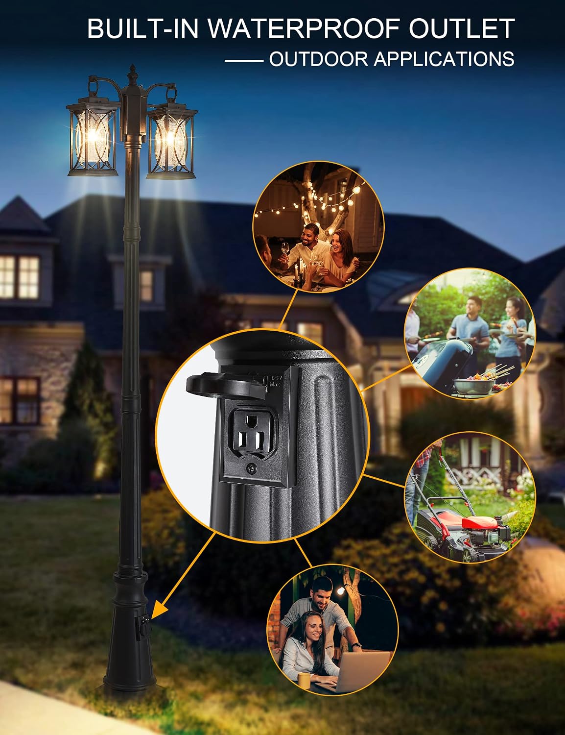Outdoor Dusk Dawn Lamp Post Mo - огляд і ціна Outdoor Lighting No Outlet