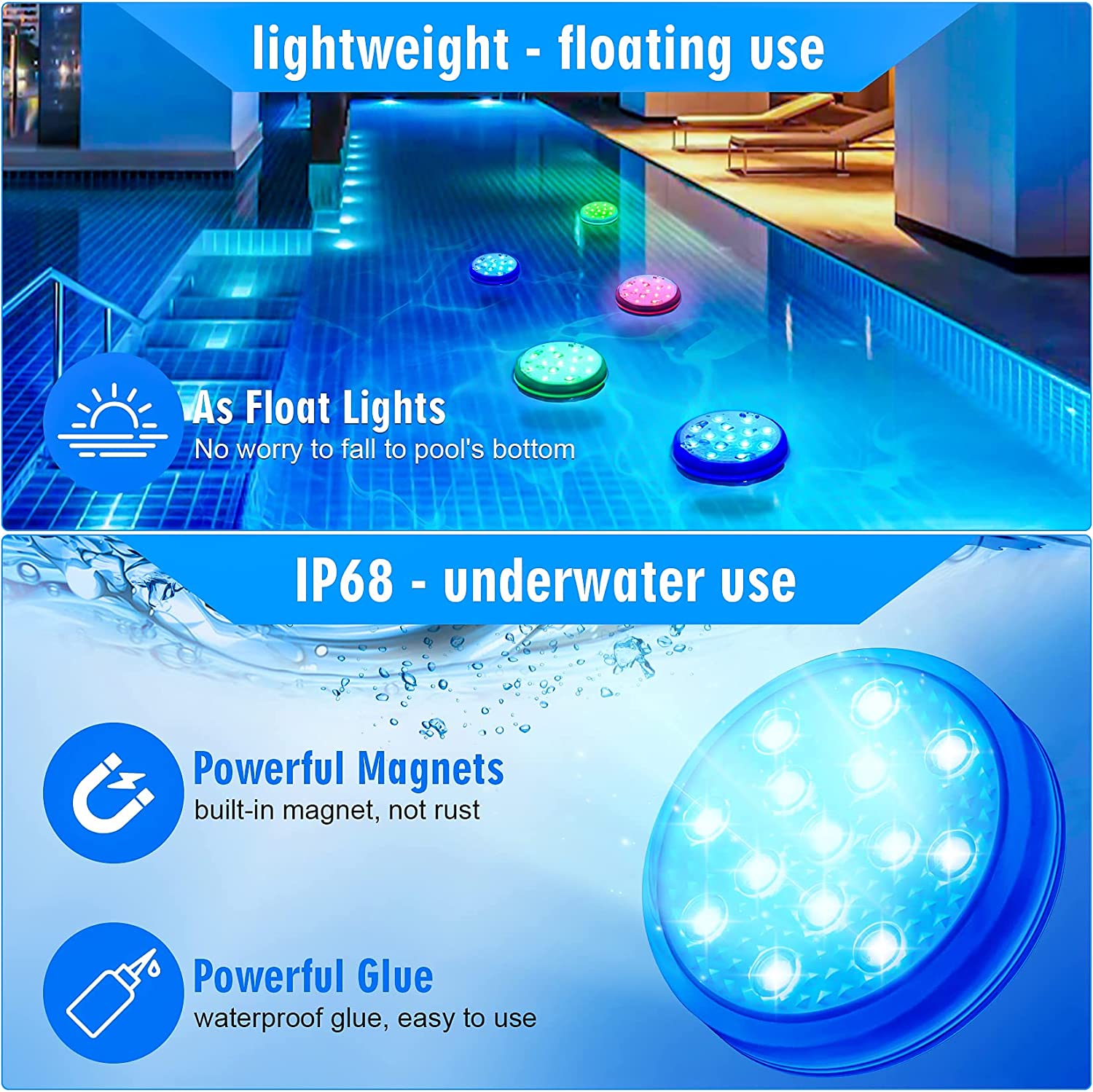 Rechargeable Underwater Submer - огляд і ціна Pond Light Submersible