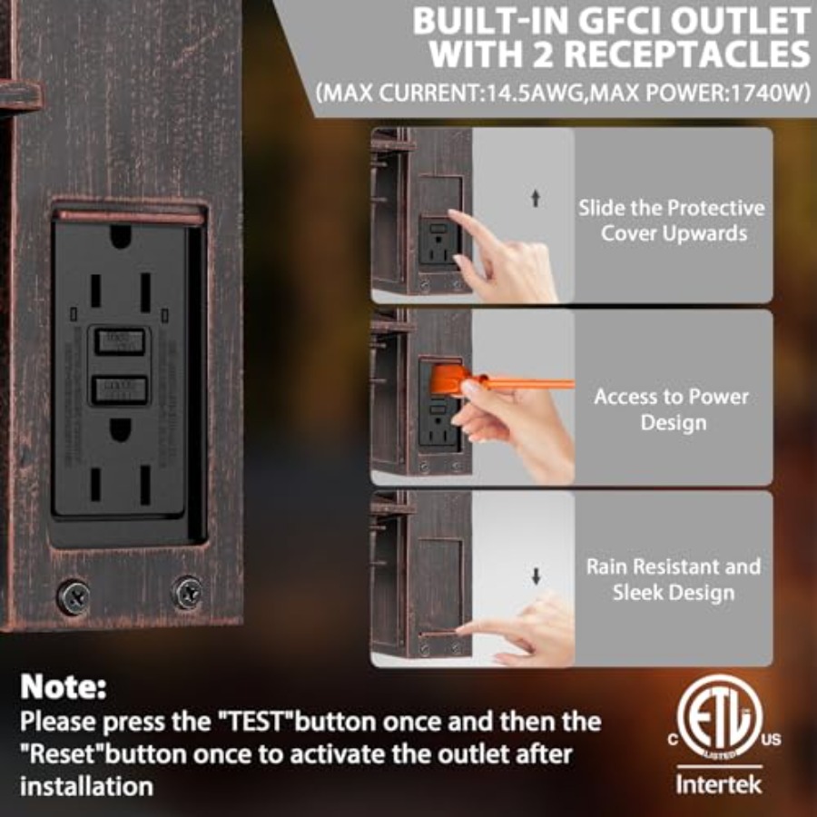 Outdoor Light with GFCI Outlet - огляд і ціна Outdoor Lighting No Outlet