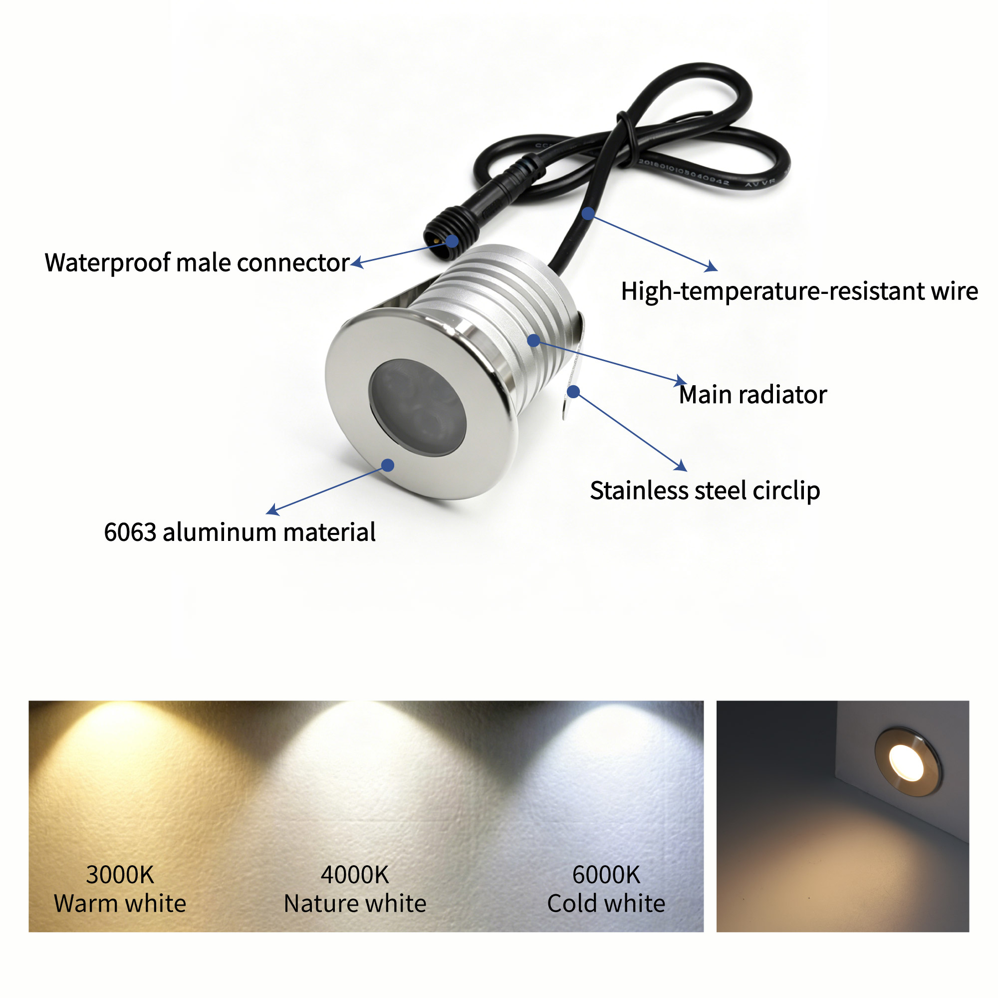 3W LED Pool Light Underwater L - огляд і ціна Pond Light Submersible