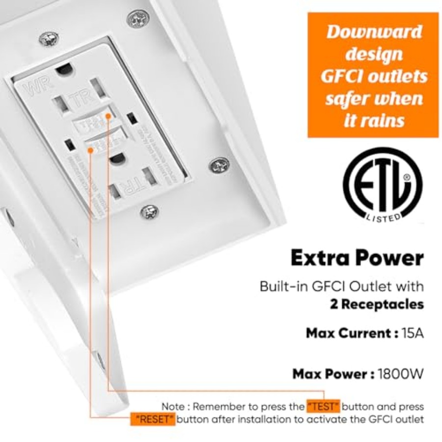 Porch Light with GFCI Outlets  - огляд і ціна Outdoor Lighting No Outlet