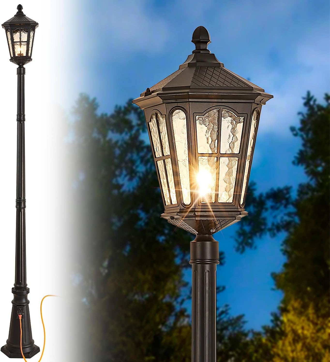 Waterproof outdoor pole light  - огляд і ціна Outdoor Lighting No Outlet