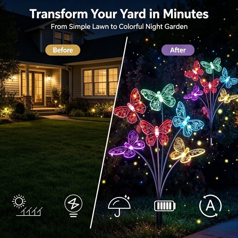 Solar Powered Butterfly Lights - огляд і ціна Outdoor Lighting Solar