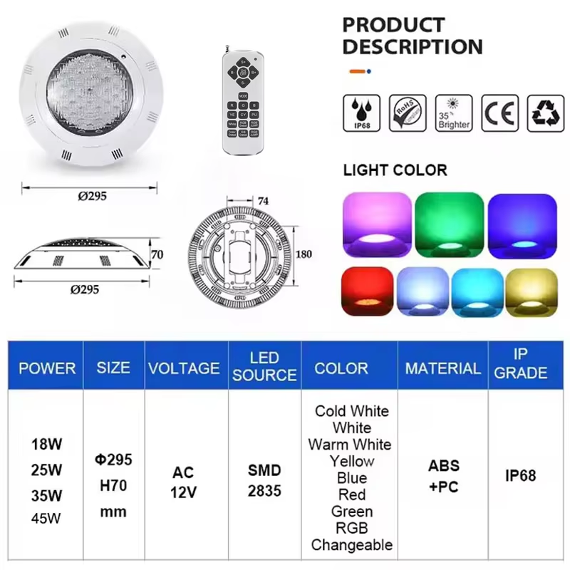 LED Underwater Swimming Pool L - огляд і ціна Pond Light Submersible