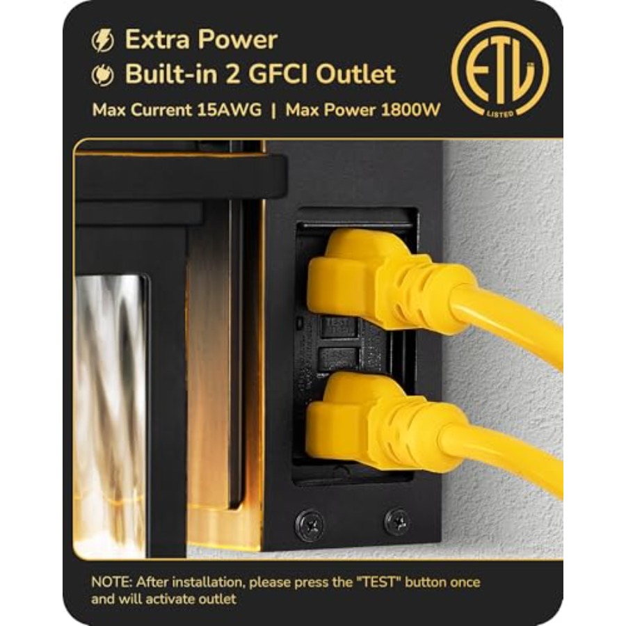 Outdoor Wall Light with GFCI O - огляд і ціна Outdoor Lighting No Outlet