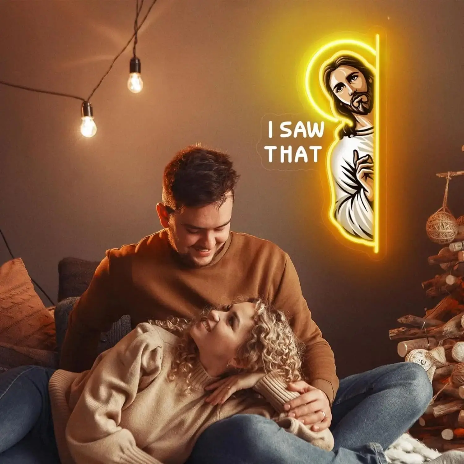 Jesus LED Neon Sign I Saw That - огляд і ціна Outdoor Lighting Restaurant