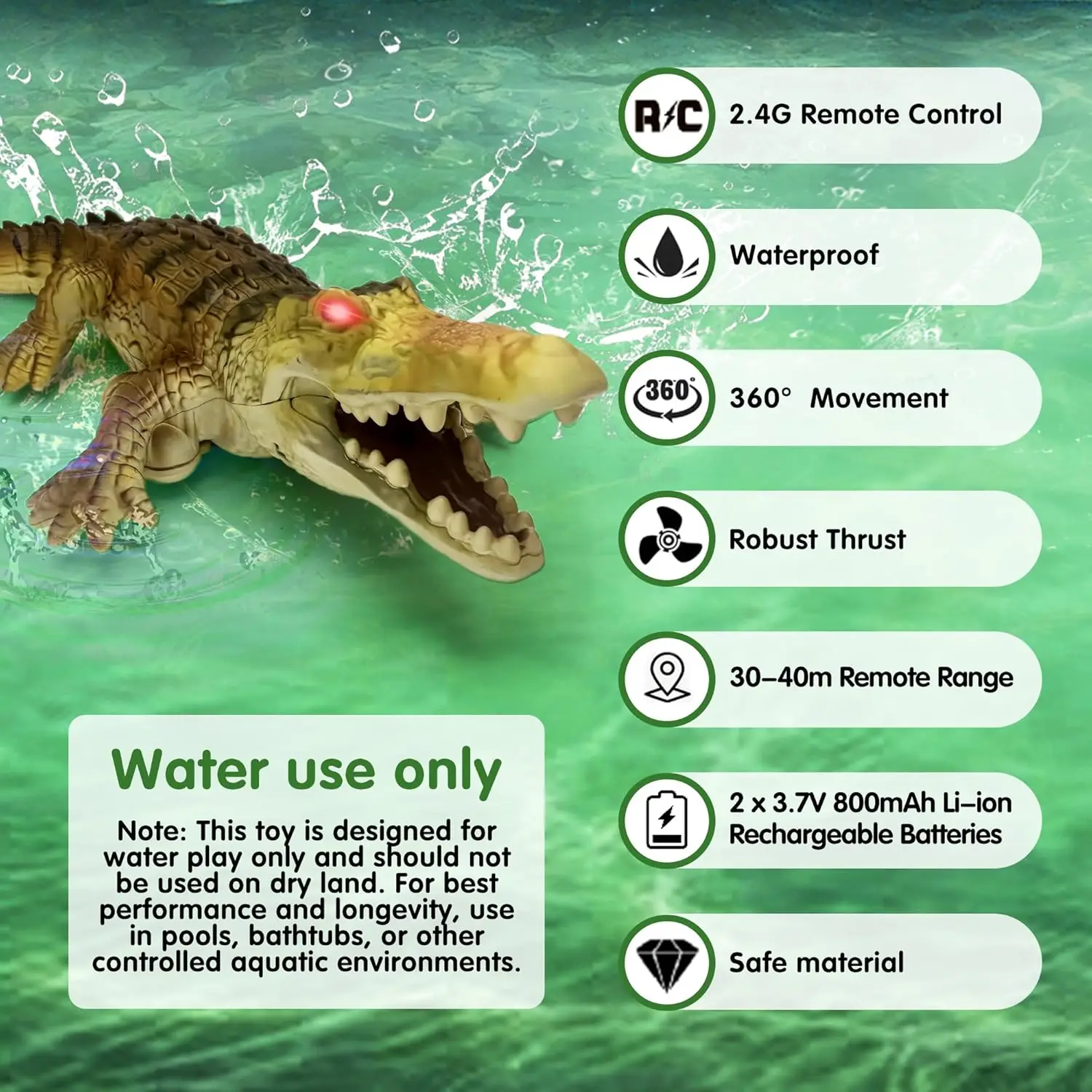 Remote Control Crocodile Water - огляд і ціна Pond Light Submersible
